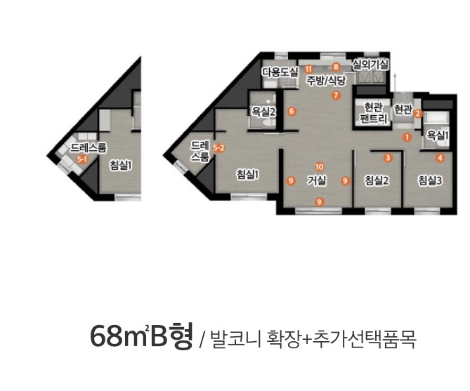68B 타입 평면도