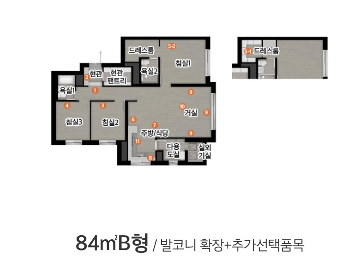 84B 타입 평면도